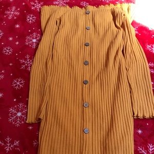 Off the shoulder long sleeve dress